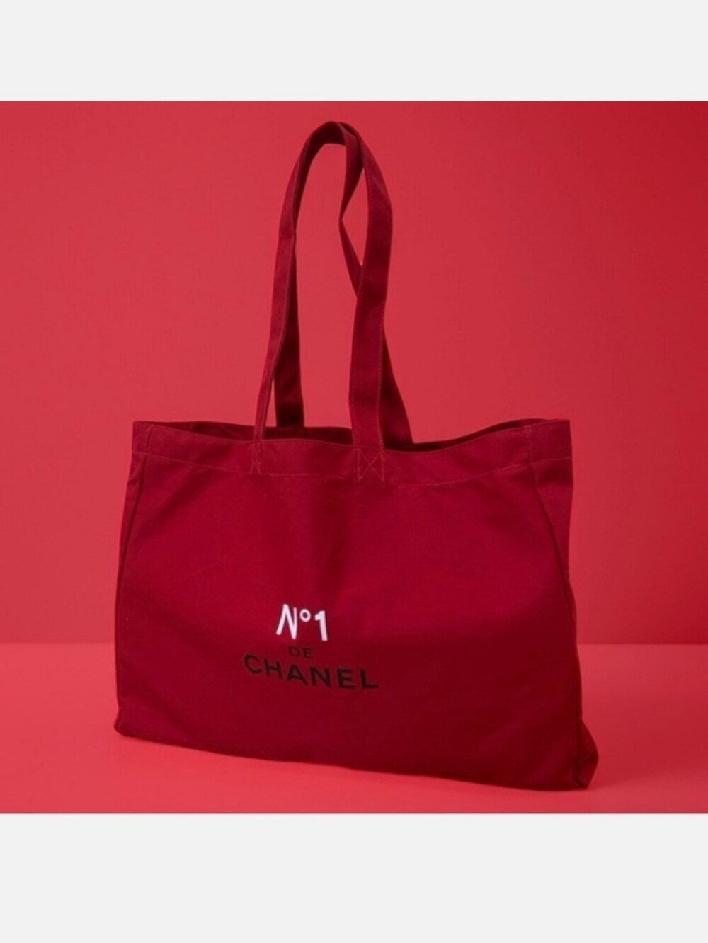 NEW CHANEL No.1 Red Canvas Tote Bag
